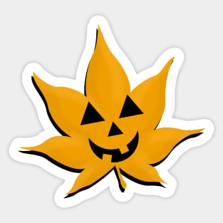 Jack-O-Lantern Maple Leaf Sticker